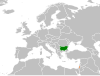 Location map for Bulgaria and Palestine.