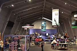 An exhibit hall and the planetarium