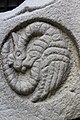 Dragon in a granite Relief (14th century). San Anton Museum (A Coruña, Galicia).