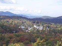 The town of Highlands as seen from Sunset Rock.