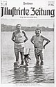 Das Titelblatt der Berliner Illustrirten Zeitung zeigt die Politiker Ebert und Noske, die in Badehosen im flachen Wasser stehen.