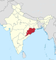 Lage des indischen Bundesstaates Odisha