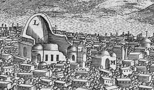 Remnants of the Arg of Tabriz, in Jean Chardin's drawing of Tabriz, 1673.