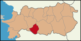 Map showing Karpuzlu District in Aydın Province