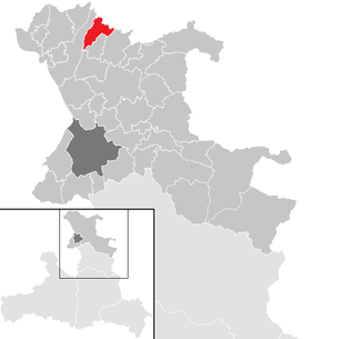 Lage der Gemeinde Berndorf bei Salzburg im Bezirk Salzburg-Umgebung (anklickbare Karte)