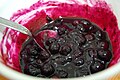 A blueberry sauce