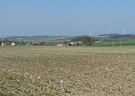 General view of the village and wind farm