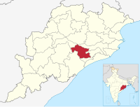 मानचित्र जिसमें नयागढ़ ज़िला Nayagarh district ନୟାଗଡ଼ ଜିଲ୍ଲା हाइलाइटेड है