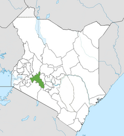 Location of Nakuru County (Green)