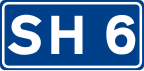National Road SH6 shield}}