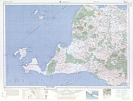 Kaart van West Java met tracé Bantenspoorlijn