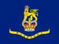 Birleşik Krallık tarafından atanan Barbados genel valisi bayrağı (2021 yılında tam bağımsızlık ilanıyla kullanımdan kalktı)