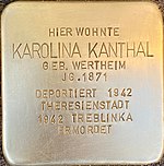 Stolperstein für Karolina Kanthal (Ostwall 263)