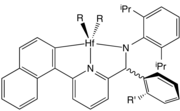 Generic structure of a post-metallocene catalyst based on Dow's pyridyl-amido design.