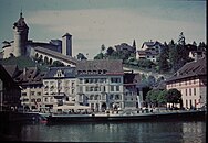 GD Schaffhausen in den 1950er Jahren unterhalb der Festung Munot in Schaffhausen