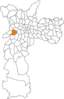 The location of Butantã district in São Paulo