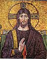 Ο Ιησούς Χριστός, λεπτομέρεια από μωσαϊκό στον Ναό του Νέου Άγιου Απολλινάριου (Church San Apollinare Nuovo) στη Ραβένα της Ιταλίας, 6ος αιώνας.