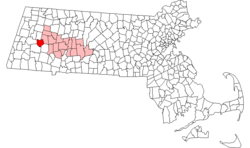 Location in Hampshire County in Massachusetts