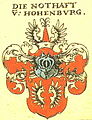 Stammwappen der „Nothaft von Hohenburg[!]“ aus Schwaben, aus Siebmachers Wappenbuch, 1605