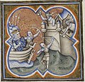 II. Philippe Augustus Üçüncü Haçlı Seferi'nde Akka Kuşatması'nda (1191). (Kaynak: V. Charles Grandes Chroniques de France, 14. yüzyıl).