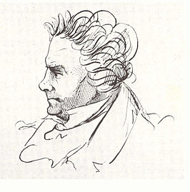 Karikatuur van Beethoven door J.P. Lyser