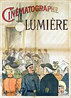 Reklameplakat fra 1895 for Brødrene Lumières kinematograf i Paris