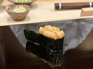 Japanese sushi with raw kobashira