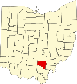 Karte von Vinton County innerhalb von Ohio