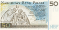 Reverse of Pope John Paul II 50 złotych bill