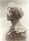 Ricarda Huch, Radierung von Johann Lindner, 1904, nach einer Fotografie von Atelier Elvira 1901.