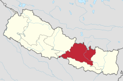 Bagmati ilinin Nepal'deki konumu