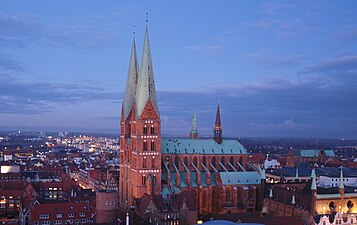 St. Mary's Church, 1265–1352, in Lübeck, unknown architect, Germany