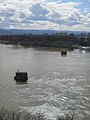 Remaining piers of the bridge, April 2013