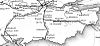 Map of proposed and completed railway lines in southeast England in 1840, showing the South Eastern Railway to Folkestone