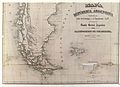 Argentine map 1875: Chilean West-Patagonia, Argentine East-Patagagonia and Tierra del Fuego.