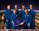 v. l. n. r.: Alexander Missurkin, Pawel Winogradow, Chris Cassidy, Roman Romanenko, Chris Hadfield und Thomas Marshburn