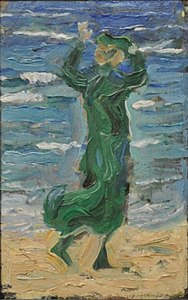 Frau im Wind am Meer (Franz Marc)