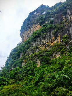 Overlooking a cave in Hòa An