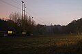 20 kV-line near Eberdingen with communication cable hanging like a garland on the lowest conductor