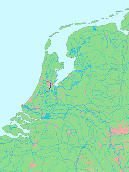 Locatie van de Amstel op de kaart van Nederland