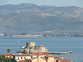 View of Nafplion, Bourtzi and Argolic Gulf