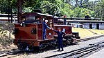 Locomotive 7A at Belgrave on the outskirts of Melbourne operating on the Puffing Billy service.