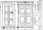 11. Antike griechische Türen nach Vitruv. – Fig. 1–3: dorische, ionische und attische Tür.