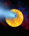 An artist's impression of planet HD 209458 b