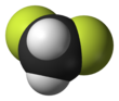 Spacefill model of difluoromethane