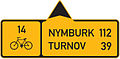 Route indicator for cycles (two destinations)