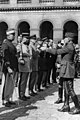 Presentation of the officer's cross of the Legion of Honor to Lt-Colonel Bougrain by the General Gouraud in the courtyard of the Invalides. July 7, 1933