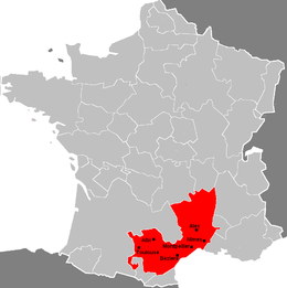 De ligging van Languedoc