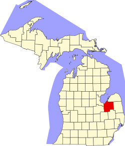 Karte von Tuscola County innerhalb von Michigan