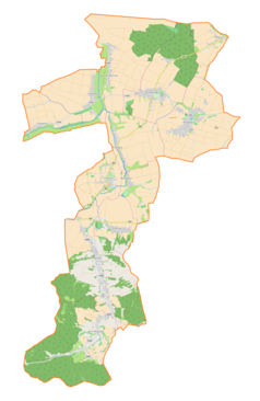 Mapa konturowa gminy Roźwienica, blisko centrum po lewej na dole znajduje się punkt z opisem „Węgierka”